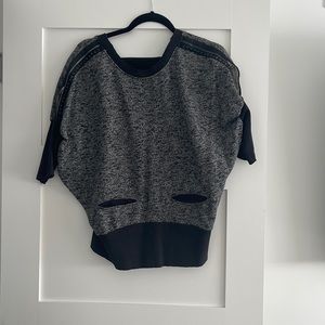 Black and grey we the people sweater three quarter sleeve